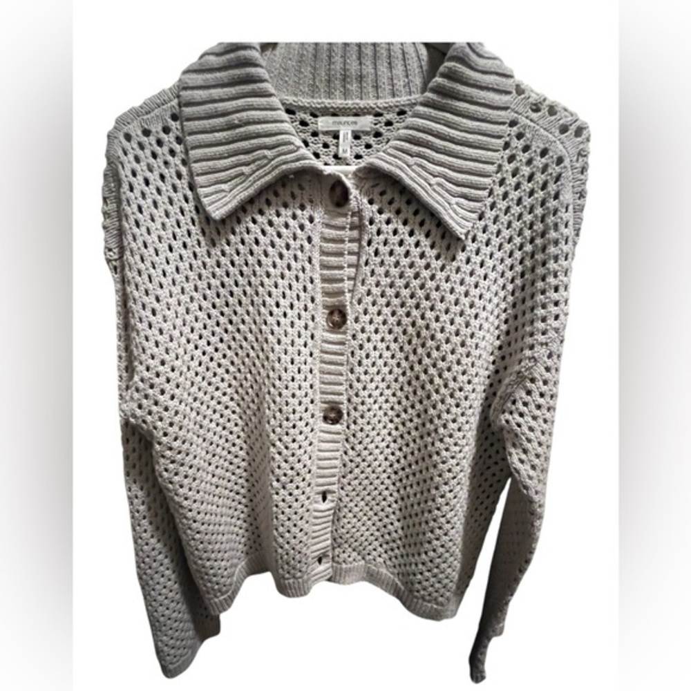 Maurices tan/cream colored Button-Up Cardigan